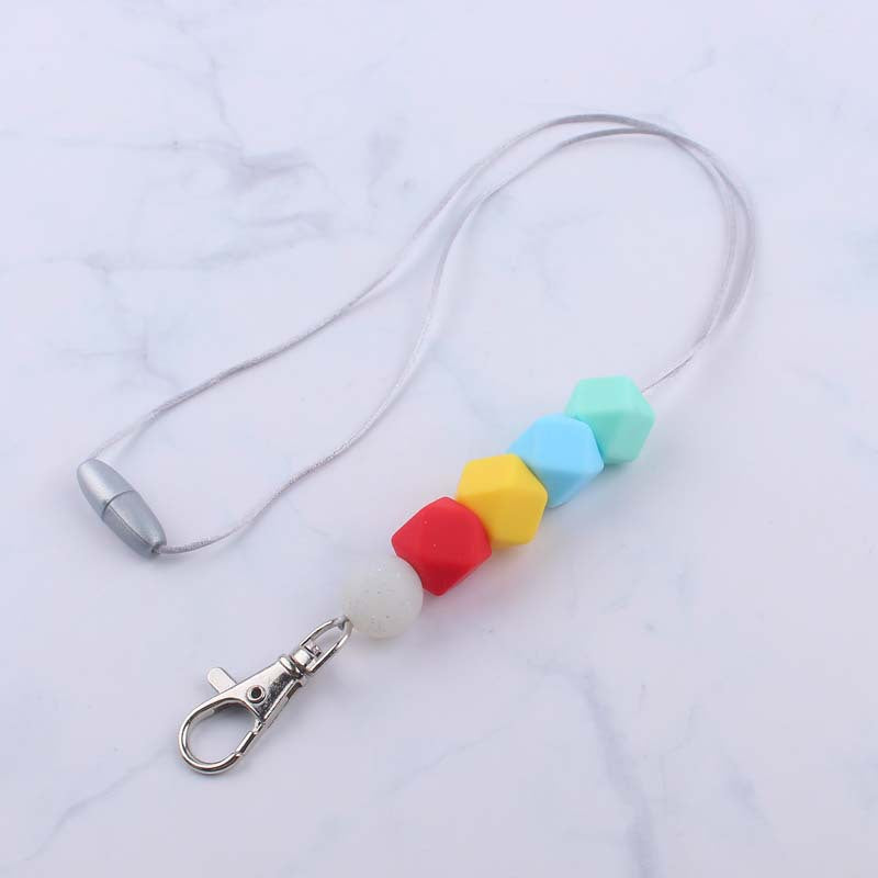 Wholesale Food Grade Silicone Bead Necklace Keychain